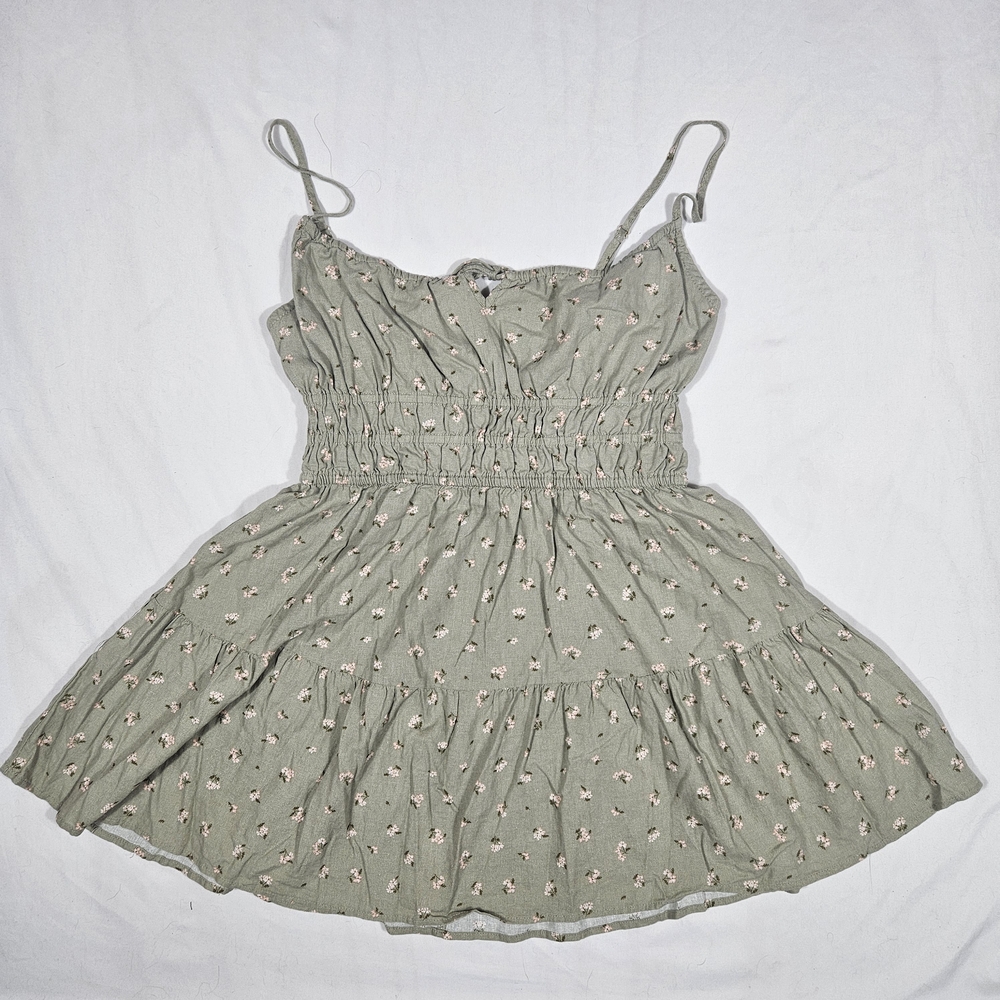 Cotton On Olive Green Floral Mini Dress